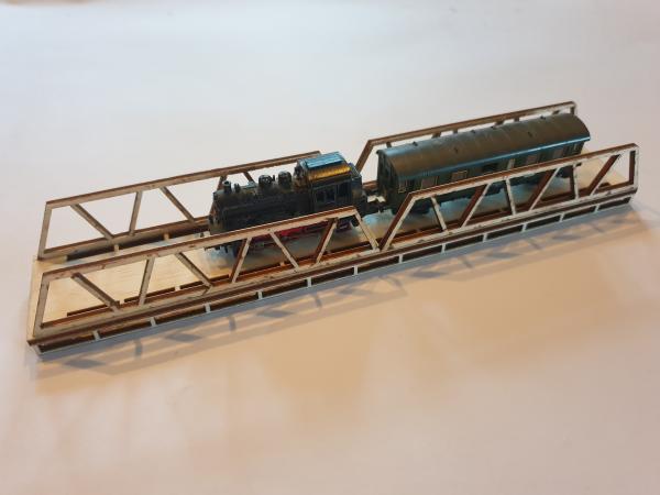 Stahlrahmen-Brücke einspurig 230 mm Spur N