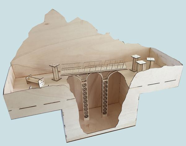 TRASSKIT Modelleisenbahn-Trassenmodul Gebirge ideal für Spur N, H0